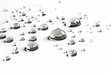 Water droplets covering a white surface, suitable for various design projects