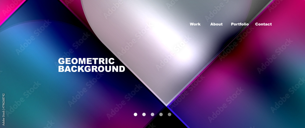 Aufkleber The geometric background resembles a rainbow in shades of violet, magenta, electric blue, and purple. It is displayed as a rectangular pattern in the sky, creating a visually appealing design