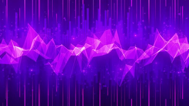 VJ Purple Abstract Equalizer. Dynamic musical background in the form of a colorful sound wave. Looped video.