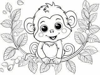 Coloring Pages for Kids, Preschoolers, Simple Coloring Book, Educational, Printable, Animals