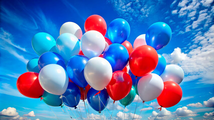 Balloons in the colors of the tricolor