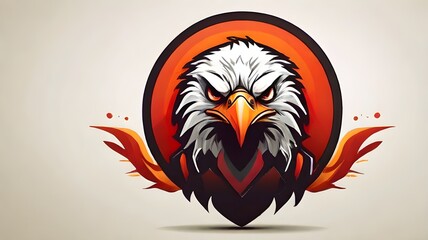 bird of prey vector fire eagle head icon logo design - obrazy, fototapety, plakaty