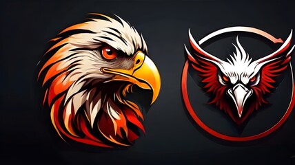 head of a rooster vector fire eagle head icon logo design - obrazy, fototapety, plakaty