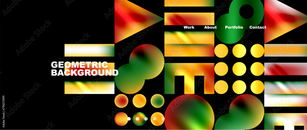 Aufkleber a visually captivating technologythemed design featuring colorful circles and triangles on a black b