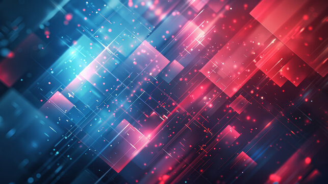 Abstract, technology and background circuit with futuristic wallpaper with software, metaverse or cloud computing. Bokeh, lights and fast connection with motherboard data, speed or machine learning