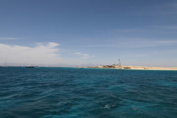 red sea, seascape, skyscape and mountains