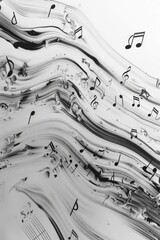 Black and white photo of musical notes, suitable for music-related designs