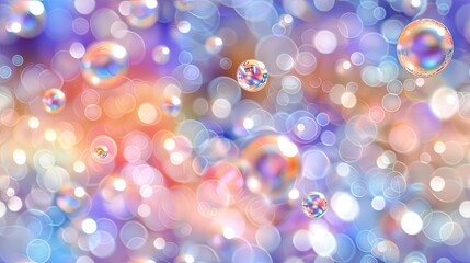 A seamless background of pastelcolored spheres floating in the air, creating an abstract and dreamy - 796274957