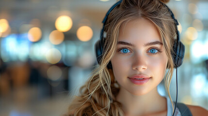 Portrait of a lovely and committed female customer service representative at the hub of customer support.