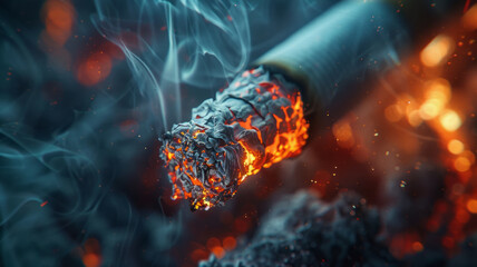gluhende Zigarette, super detailed, award winning photography,generative ai - 796277135