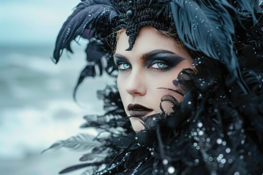 Sea Witch: Portrait of Ursula Inspired Costume Against Ocean Background - Beauty, Sorceress