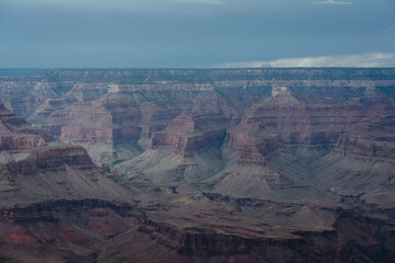 Rainy day the Grand Canyon, in Arizona