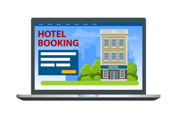 Isometric online hotel booking concept. Buying ticket with smartphone. People booking hotel and search reservation for holiday. Smartphone maps gps location.