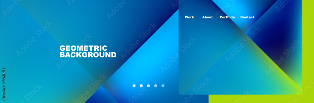 Aufkleber the brand logo features a blue and azure geometric background with a gradient of electric blue and g