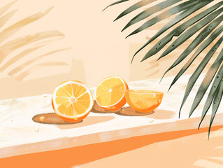 Orange still life illustration