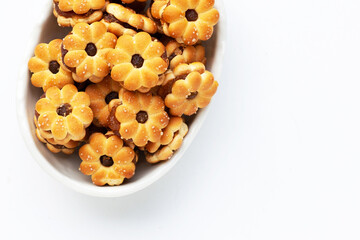 Pineapple Biscuits isolated on white.