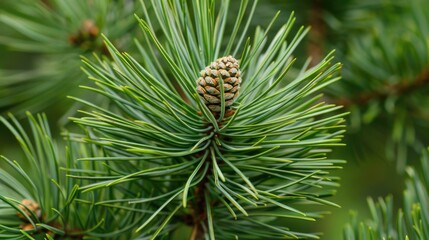 Scotch Pine Tree in a Green Forest: A Beautiful Conifer with Needles and Stunning Greenery
