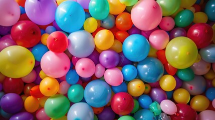 Fototapeta na wymiar Bunte Luftballons - Celebrate Fun and Colours with Tightly Packed Balloons for Birthdays