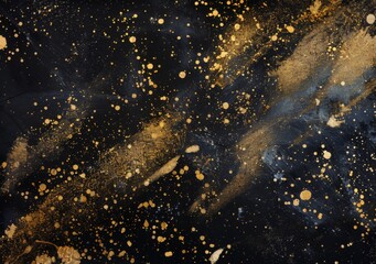 Black background with golden glitter particles