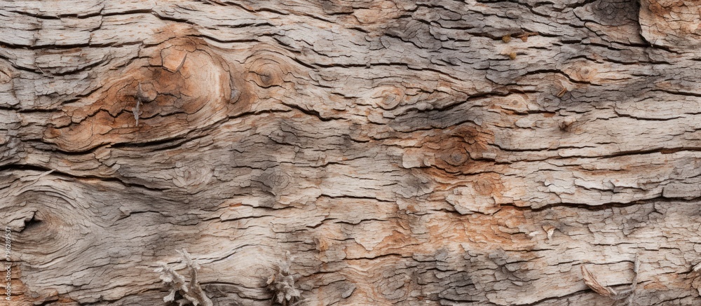 Poster Tree trunk with distinctive bark knot