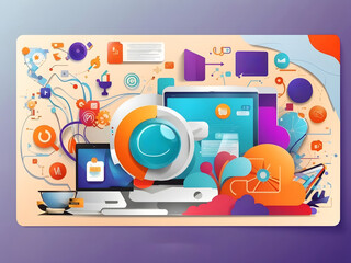 Creative concept banner. Vector illustration for internet marketing design, social media, SEO, advertising, e-commerce, and app design.