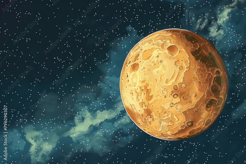 Poster A stunning image of a planet in the sky, perfect for astronomy enthusiasts or science-related projects