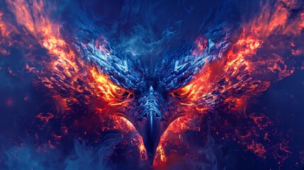 Fototapeta premium phoenix Flames licking the edges, center space clear for quotes on overcoming or succumbing to rage