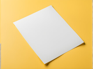 A blank piece of paper nailed on a solid color background, leaving space for text, used to write announcements and product introductions