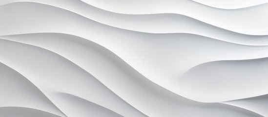 White wall featuring intricate wave pattern - obrazy, fototapety, plakaty