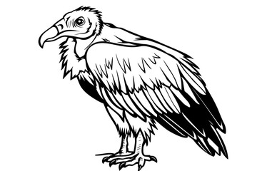 Obraz premium basic cartoon clip art of a Vulture, bold lines, no gray scale, simple coloring page for toddlers