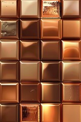 Naklejka premium Close up of a wall made of chocolate bars. Perfect for food industry promotions