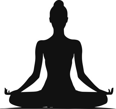 recommend clip art: Silhouette of yoga woman in lotus position