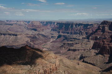 The majestic Grand Canyon in Arizona, during a sunny summer day