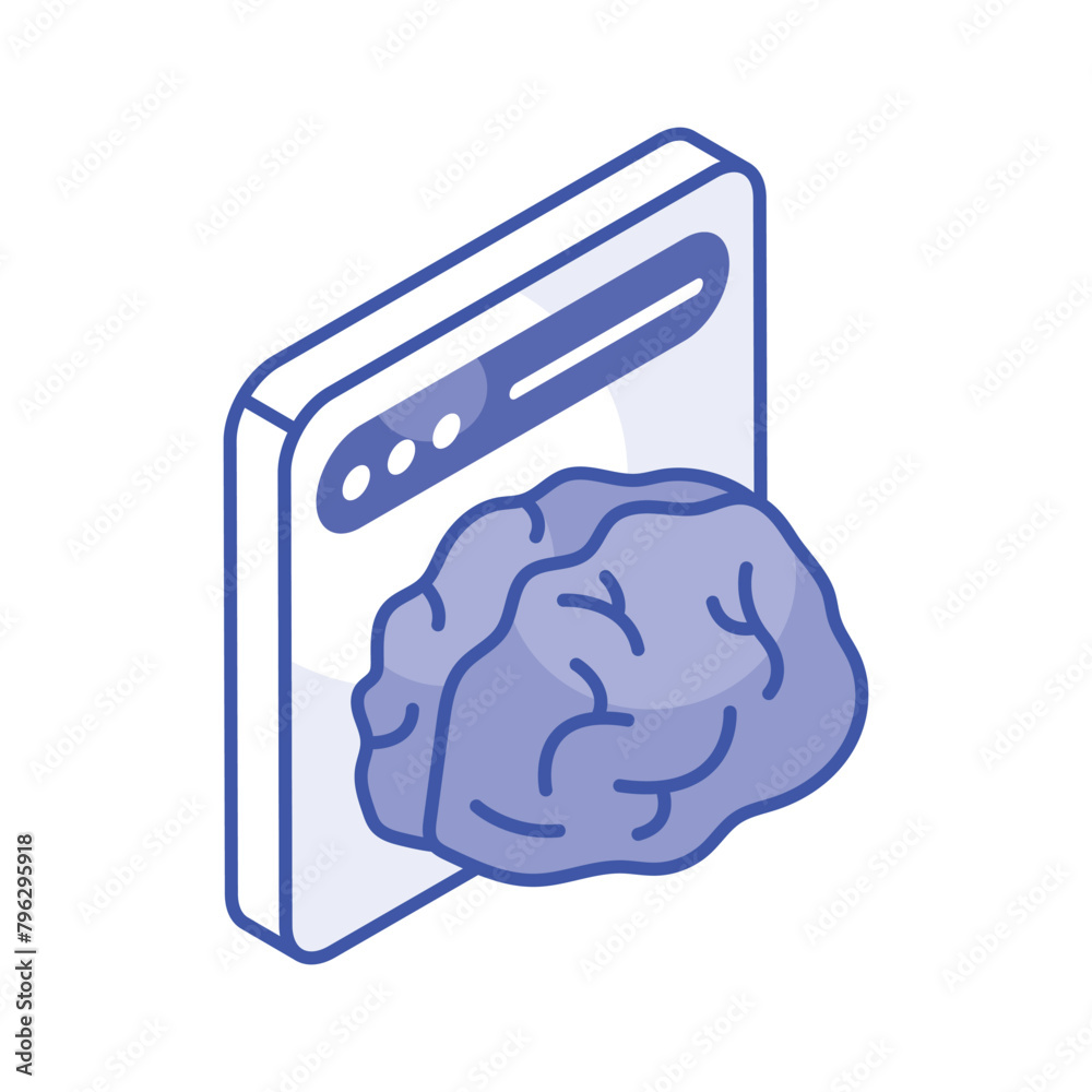 Poster get this amazon icon of artificial intelligence in modern isometric style