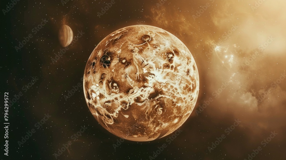 Poster A stunning image of a planet in the sky. Perfect for science or space-related projects