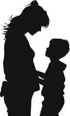 silhouette of a mother and child