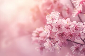 Beautiful pink cherry blossoms background