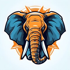 Obraz premium A illustration of an elephant in white background Generative AI