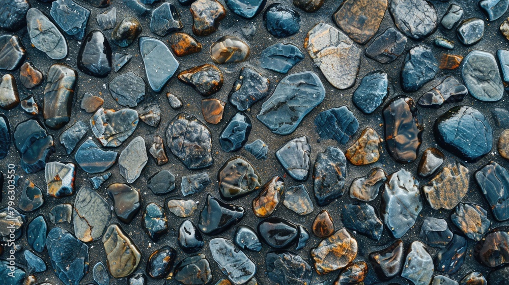 Aufkleber a close-up view of a bunch of rocks. suitable for geological and nature concepts