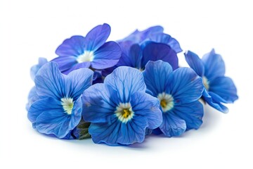 Blue flower Primula isolated on white