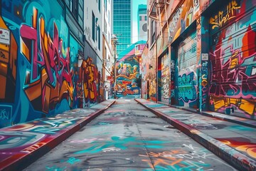 The Vibrant Diversity of Murals in the Street Art Alley.