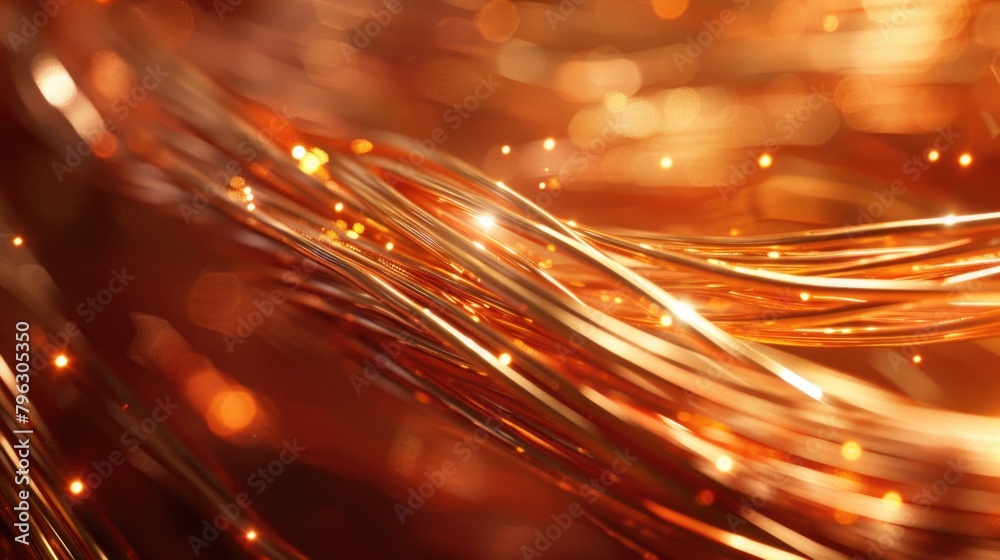 Poster close up of shiny wires, suitable for technology concepts