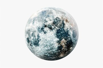 Fototapeta premium Detailed view of planet on plain white backdrop. Ideal for educational materials