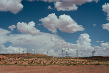 Typical landscapes of the Arizona desert, near the Antelope Canyon and the town of Page