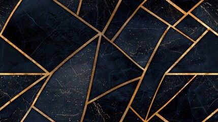 black seamless background with golden geometric pattern