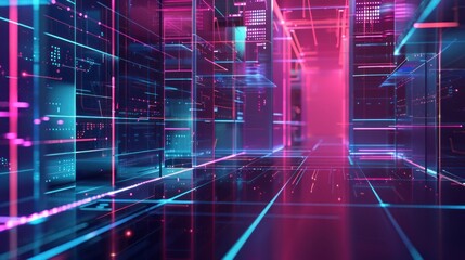 illustration abstract background of  network, server