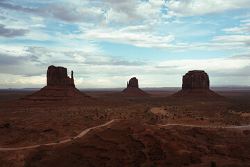 Cloudy afternoon in the Monument Valley national park, Utah