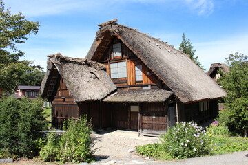 Japanese traditional wood house in village 