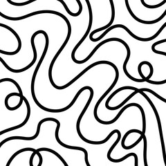 abstract background with a hand drawn squiggle background black on white