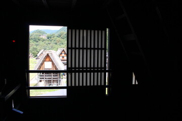 Japanese traditional wood house in village 